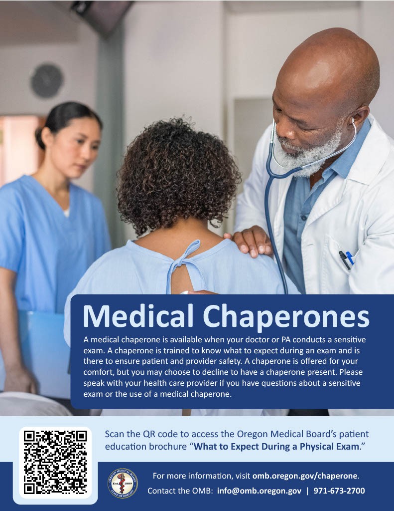 oregon medical chaperone law poster